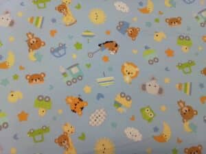 Bayeta De Animales Fondo Azul