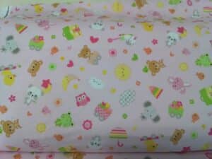 Bayeta De Animales Fondo Rosa