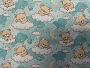 Oso En Nubes Fondo Azul